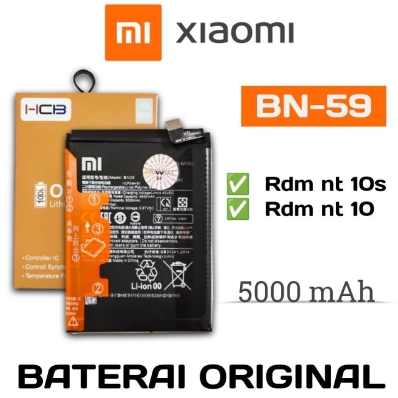 Baterai Batre Xiaomi Redmi Note 10 Battery BN59 Xiaomi Redmi Note 10s Xiaomi