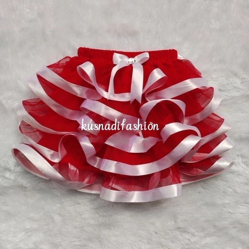 

DC_ Rok Tutu Merah List Fita Putih || Rok Tutu Merah Putih Anak Perempuan