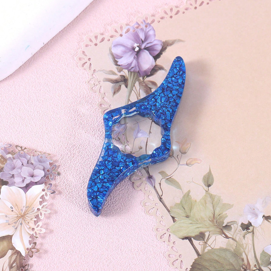 

1 pc Creative Blue Glitter Stone Thumb Bookmark, Personalized Design Reading Aid Bookmark and Reading Book Aid, Gift for Friends