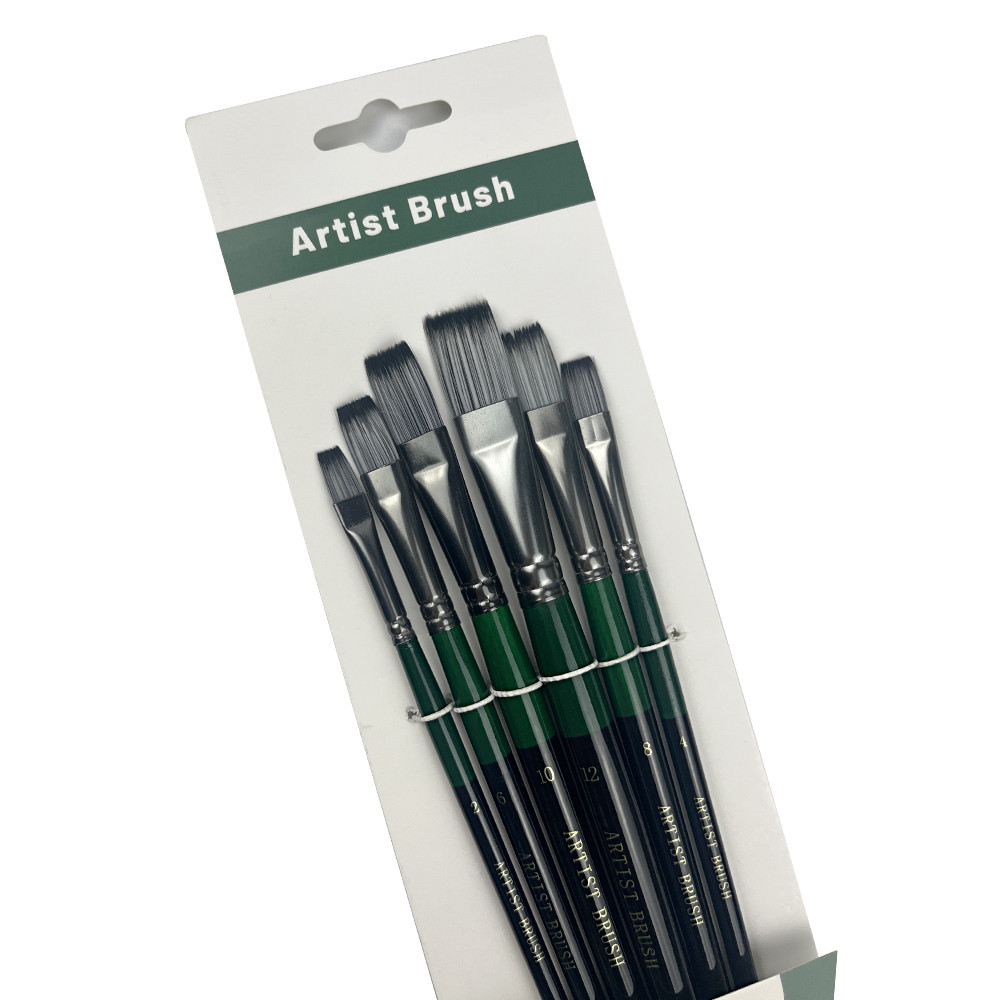 

6pcs Professional Artist Paint Detail Tip Brushes, Anti-Shedding Nylon Bristles，Wooden Handles, for Acrylic, Oil & Watercolor