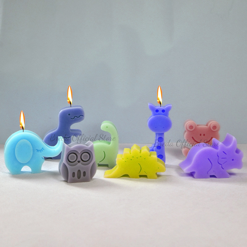 

Silicone Animal Candle Mold 3D Dinosaur Giraffe Elephant Soap Candle Plaster Making Tool Children's Handmade DIY Silicone Mould