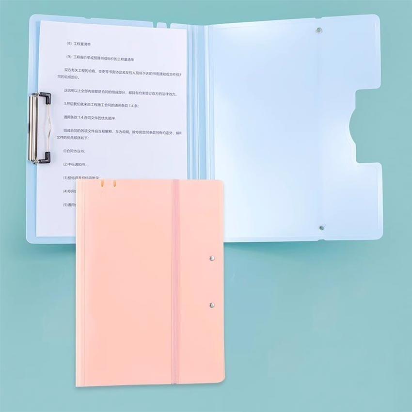 Folder A3 Transparan Penjepit Kertas Map Ujian Plastik Tebal Tanpa Kantong Penyimpanan Dokumen