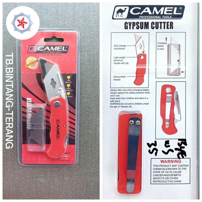 

GYPSUM CUTTER CAMEL FREE ISI KATER 5 PCS PISAU GIPSUM GRC MDF ACRYLIC