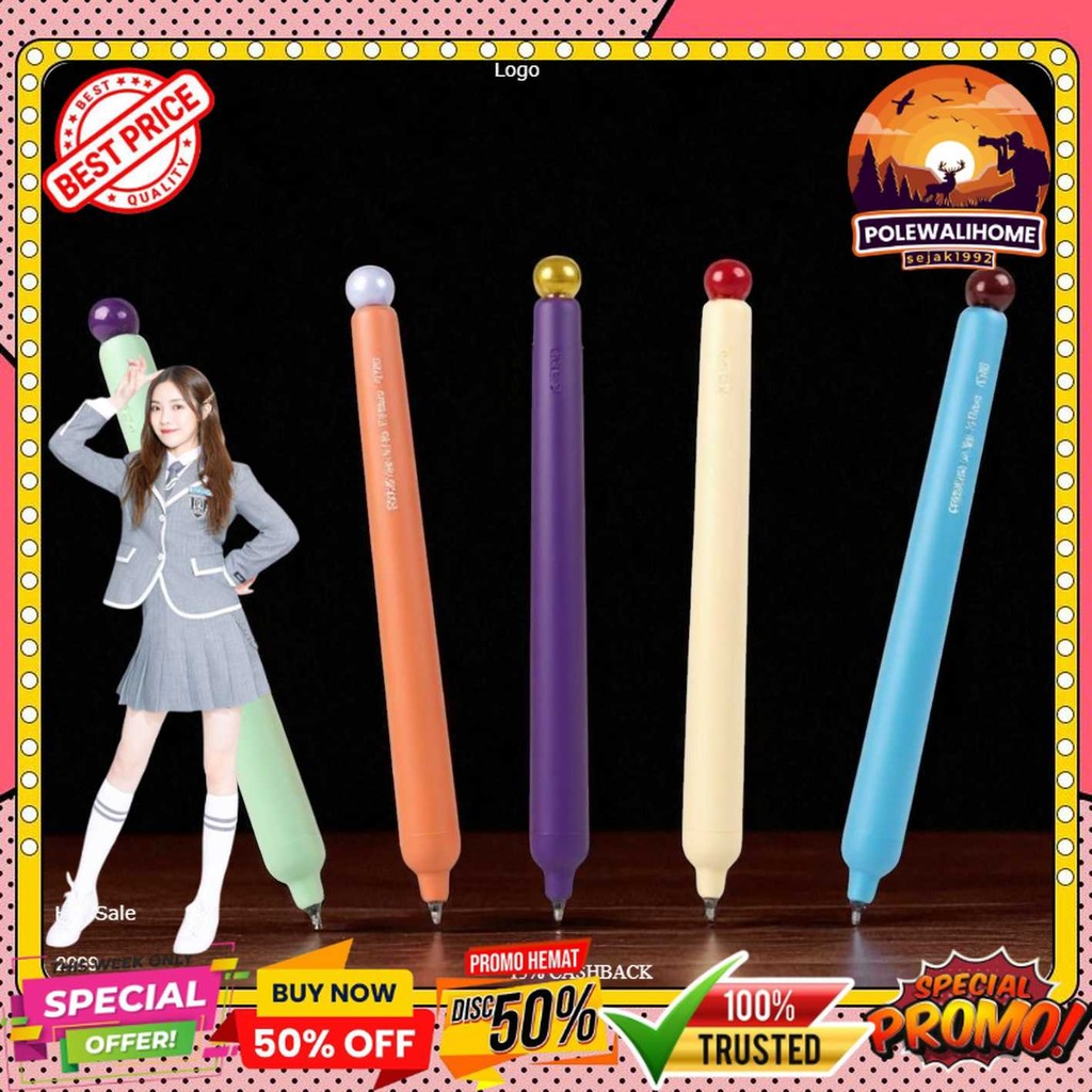 

Kaco Popup Pena Pulpen Gel Quick Dry Black Ink Vintage 0.5mm 5 PCS - K1062