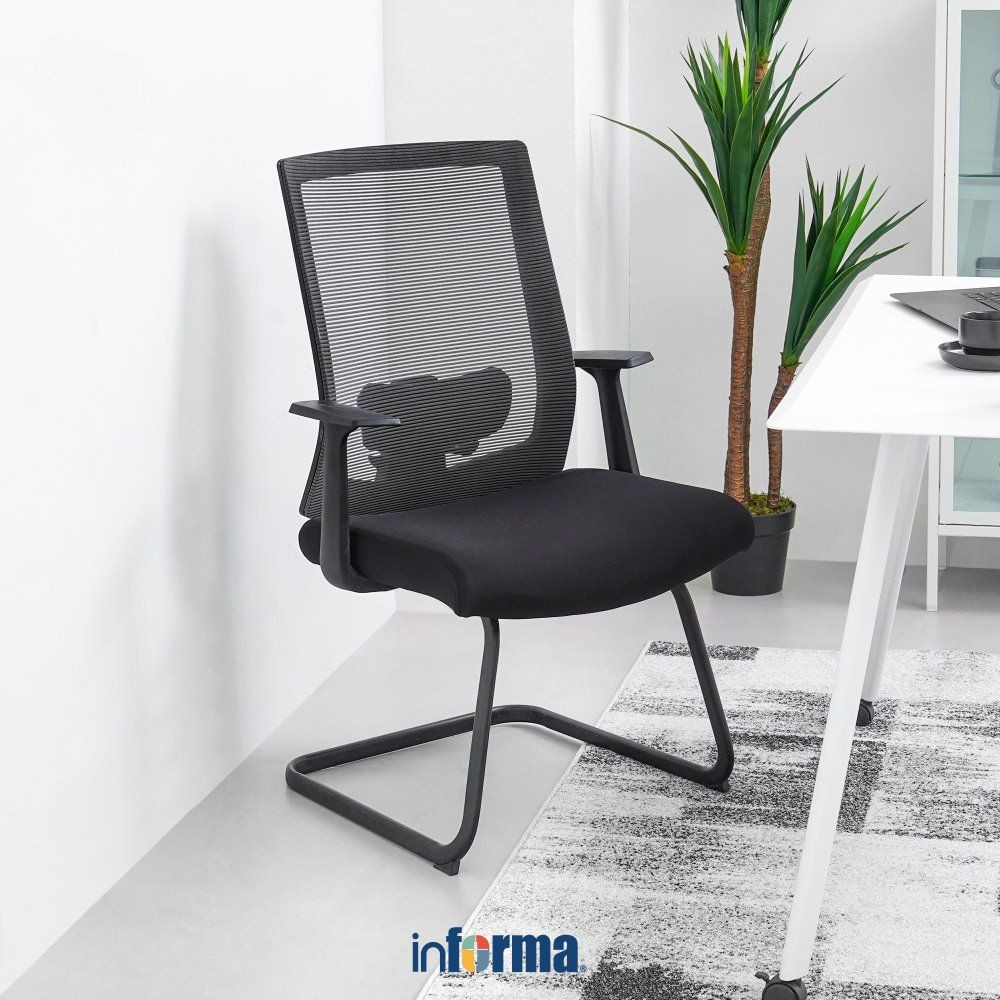 Informa Omar Kursi Tamu Kantor Sandaran Rendah - Abu-Abu Visitor Chair Tempat Duduk Client Furniture