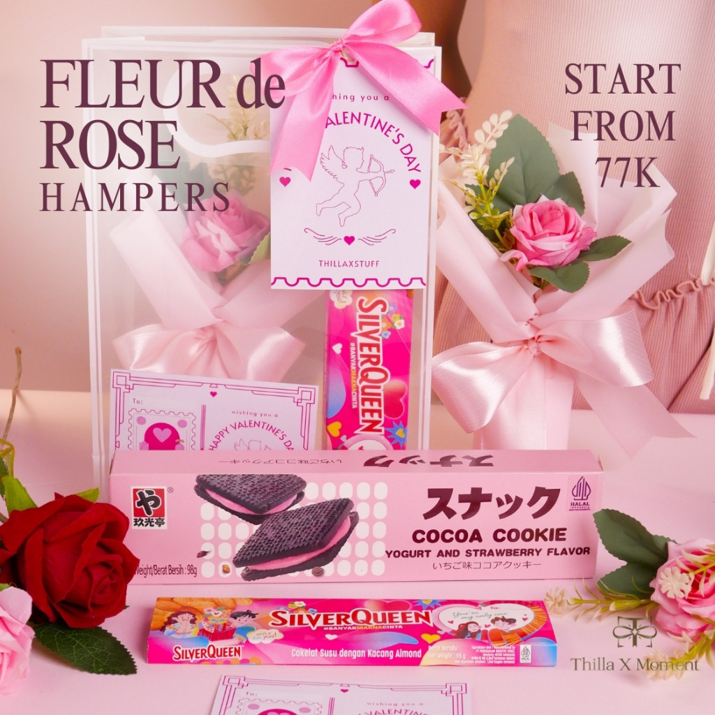 

Fleur de Rose Hampers Pink Edition by THILLAXSTUFF - Hampers Bouquet Buket Bunga Artificial Love Boneka Teddy Bear Cokelat Valentine Ulang Tahun Birthday Wisuda Graduation Anniversary Hadiah Kado Gift Box