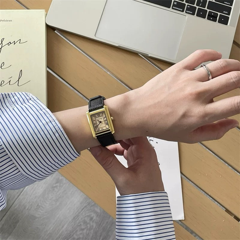 KOOLEY Jam Tangan Wanita Coxio Retro Gogoey KY-GY3 Leather Belt Vintage Light Luxury Mewah Ins Korea