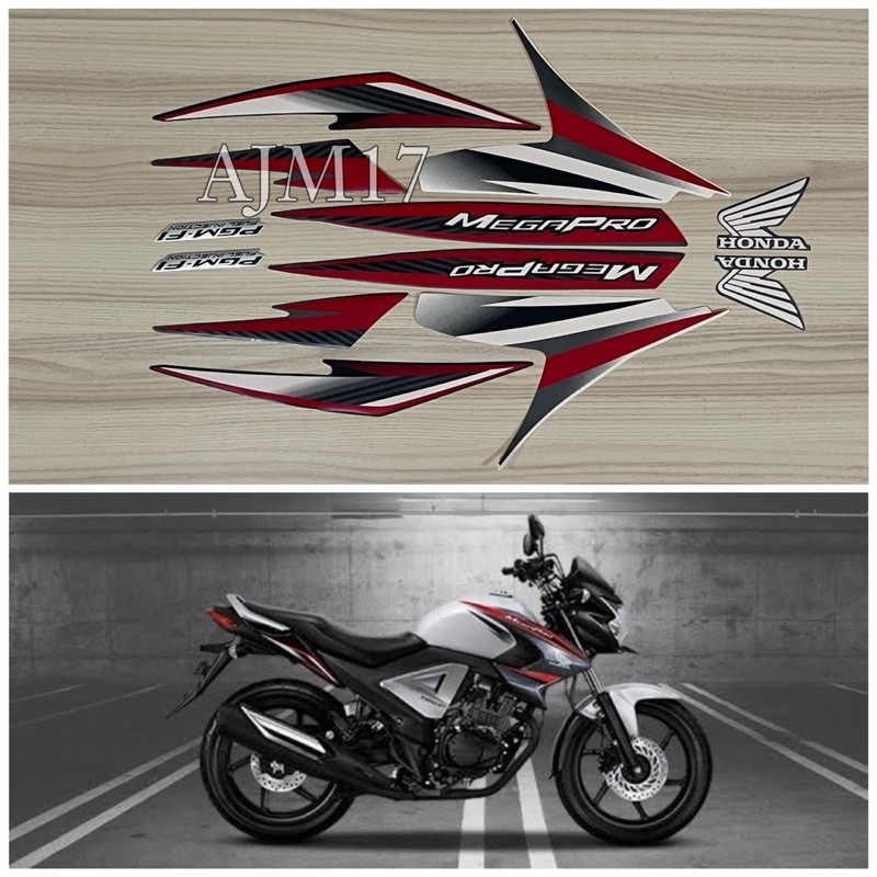 STIKER STIKER STRIPING MOTOR MEGAPRO FI 2013 PUTIH