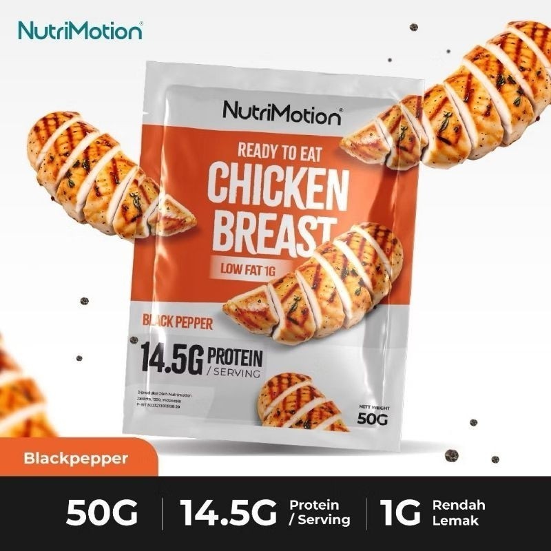 

NutriMotion Ready To Eat Chicken Breast Combo (50g) - Black Pepper - High Protein & Low Fat