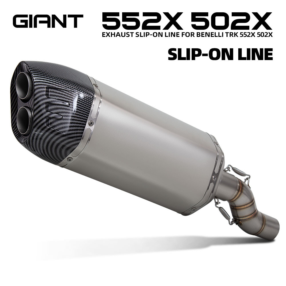 Motorcycle Slip on Line Exhaust For Benelli TRK502X TRK552X TRK 552X 502X Middle Link Pipe Connect G