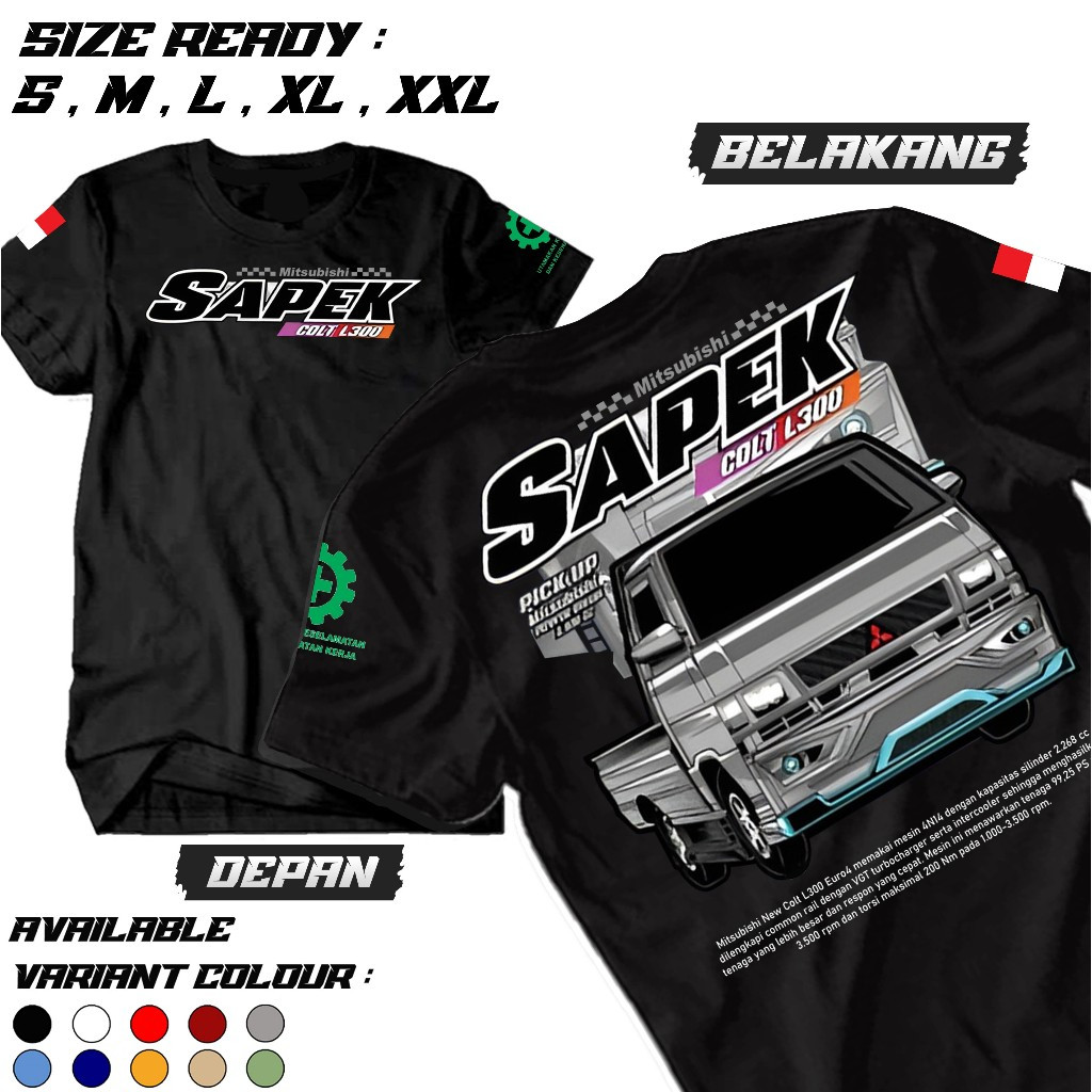 Kaos Mitsubishi Sapek Colt L 300 - Kaos Pickup L300 - Kaos Racing Mobil - Kaos Pria Wanita - Kaos Mu