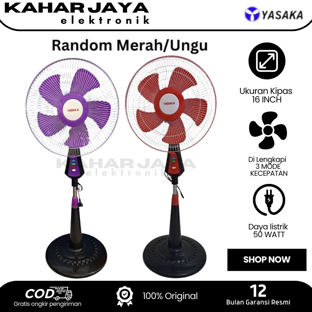 [BISA COD] YASAKA STAND FAN / KIPAS ANGIN BERDIRI YSK-1603 (16 INCH) GARANSI RESMI