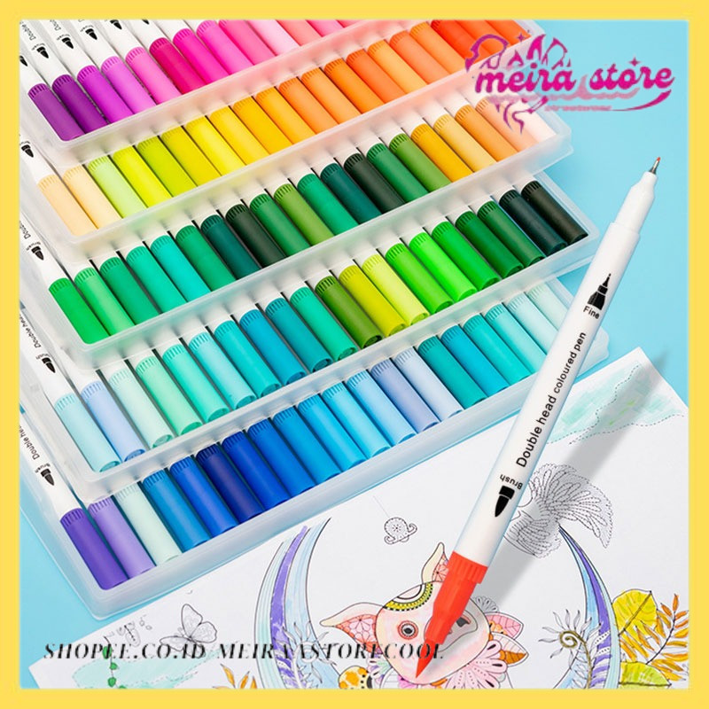 

12-100 PCS Colored Art Marker Sketching Manga Markers Drawing Set Double head Watercolor Paint Brush Pen Supplies Stationery