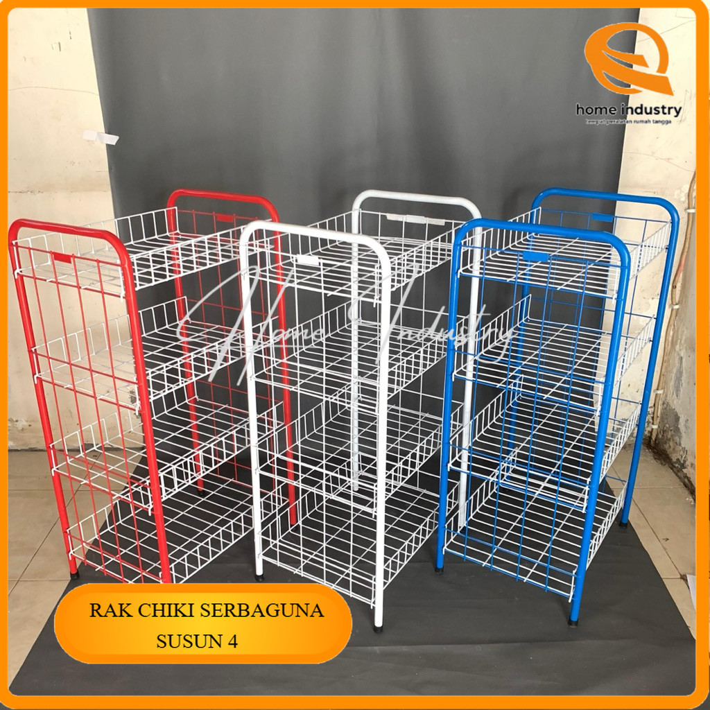 Rak Chiki mini Serbaguna Snack susun 4 random/Keranjang Jajan/Rak Toko Jualan/Rak Penyimpanan/Rak Di