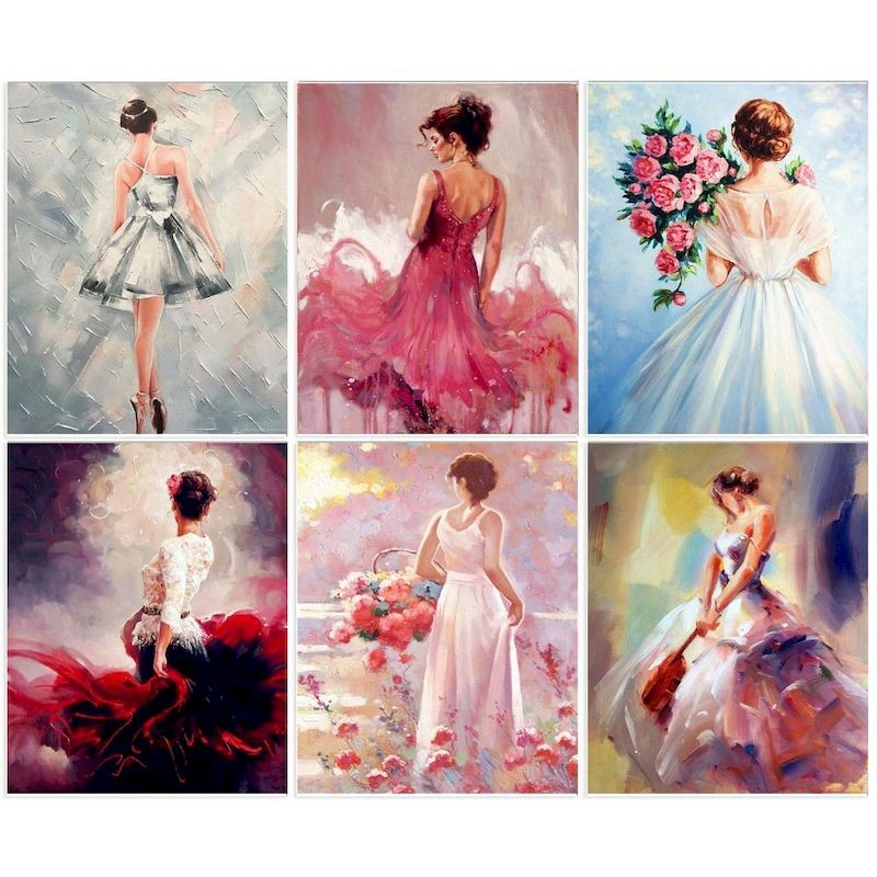 

CHENISTORY Frame Diy Painting By Numbers Kit Women Handicrafts Paint Canvas Number Flowers Painting Picture For Home Decors