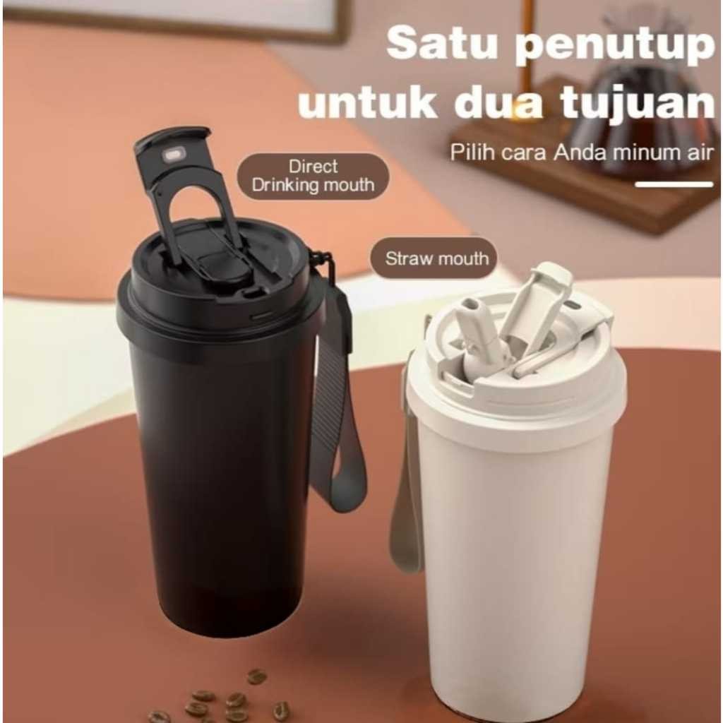 Tumbler Kopi kenangan Polos Stainless Steel SUS 316. Termos Kopi 530ML Mug Gelas Tahan Panas Dingin