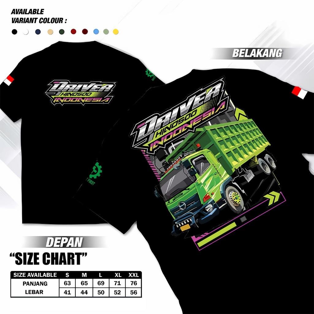 BAJU KAOS DRIVER TRUCK HINO 500 INDONESIA - KAOS MURAH - KAOS PREMIUM - KAOS TERBARU - KAOS VIRAL - 