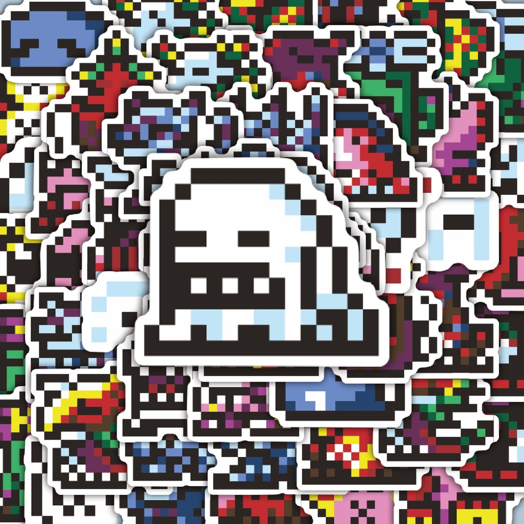 

100PCS Lucu Stiker Pixel Digimon V25 Stiker Aesthetic Stiker Anti Air Stikers Berperekat Waterproof sticker decal buat Motor Helm Buku Journal Koper Casing HP Laptop Botol Minum Hadiah anak