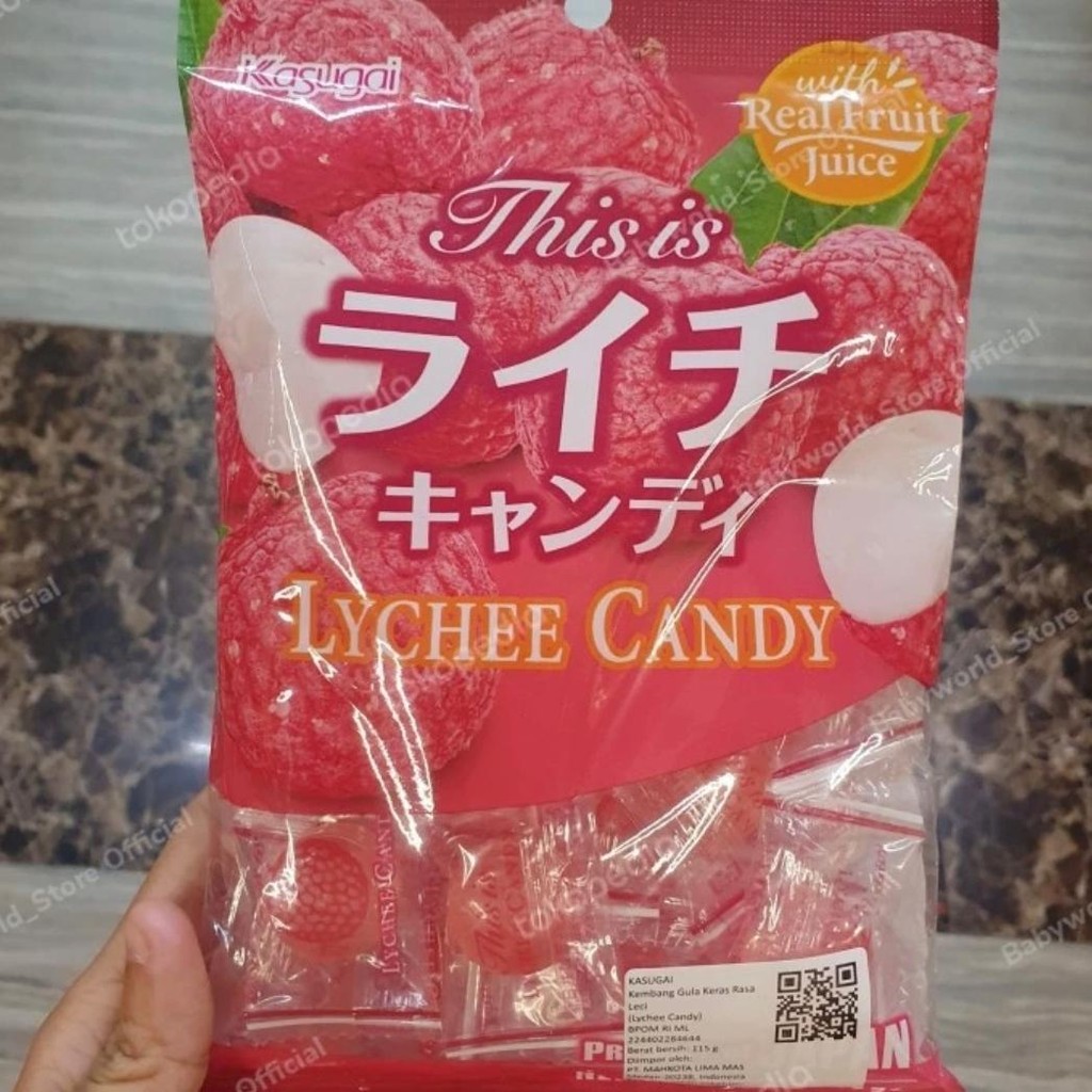 Kasugai candy permen buah rasa Lychee 115gr