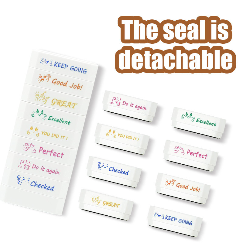 

Eight-layer classroom teacher stamp rating teacher stamp color rubber self-ink stamp teacher behavior stamp