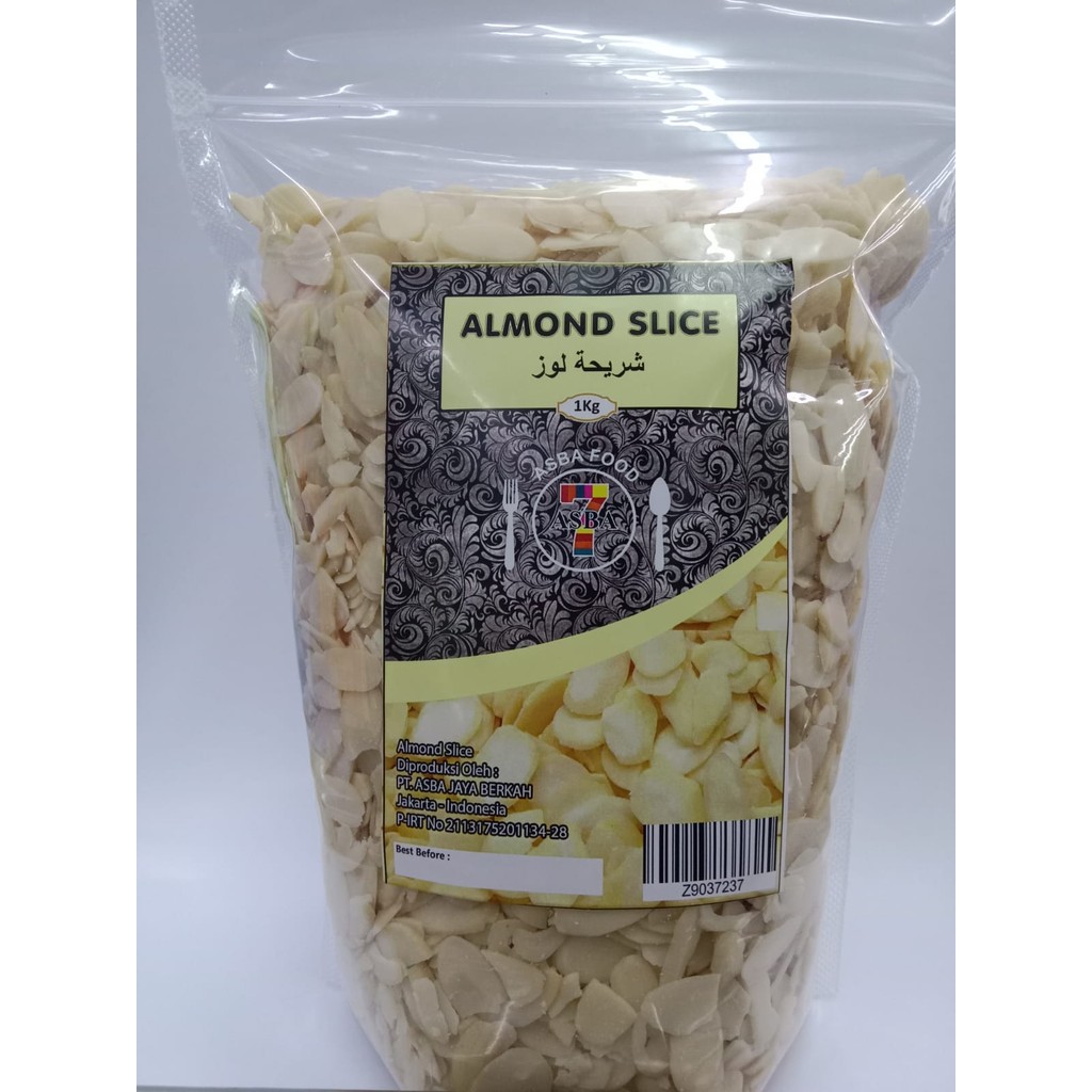 ASBA KACANG ALMOND SLICE 1 KILOGRAM Snack Cemilan Kacang Almond