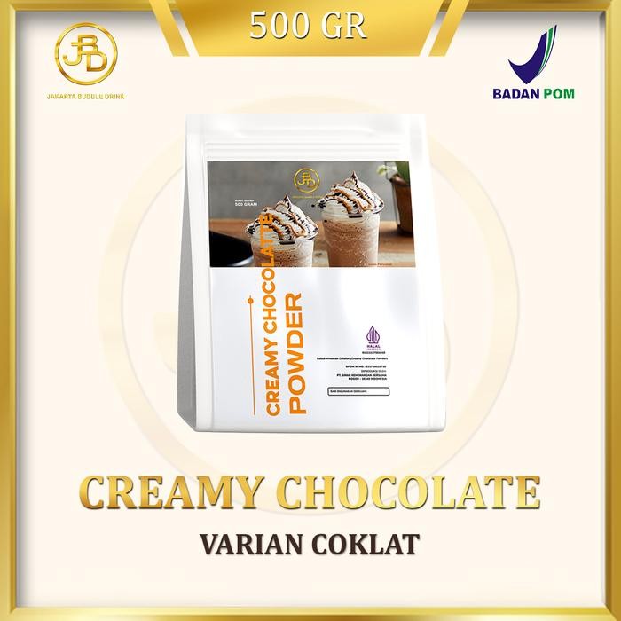 

Bubuk Minuman Premium Rasa Creamy Chocolate 1Kg JBD | Jakarta Bubble Drink | Halal&BPOM - 500 gram