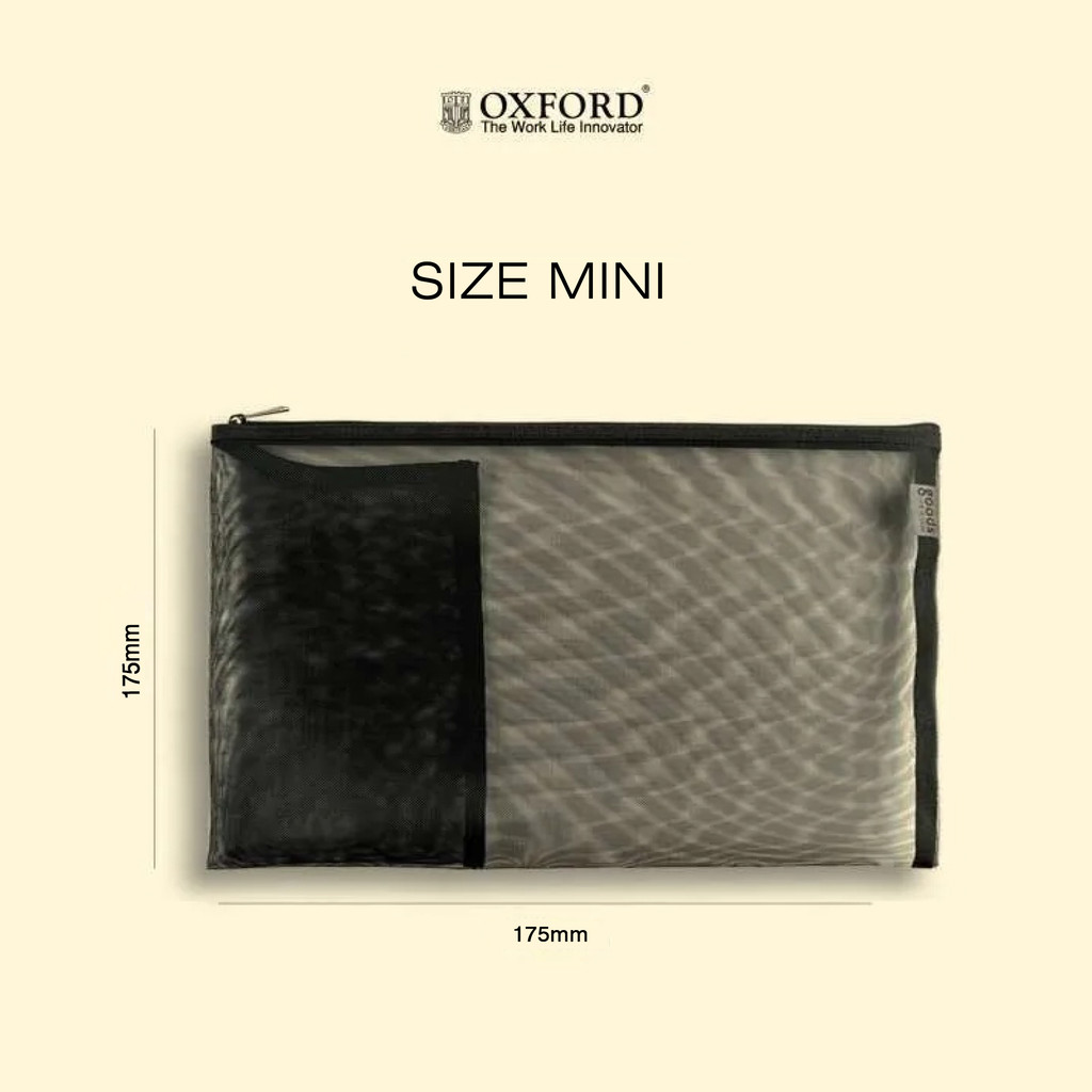 

Oxford Tas Jaring E201 Mini Transparan 2 Partisi Ukuran 10x17 Cm Mesh Bag Premium