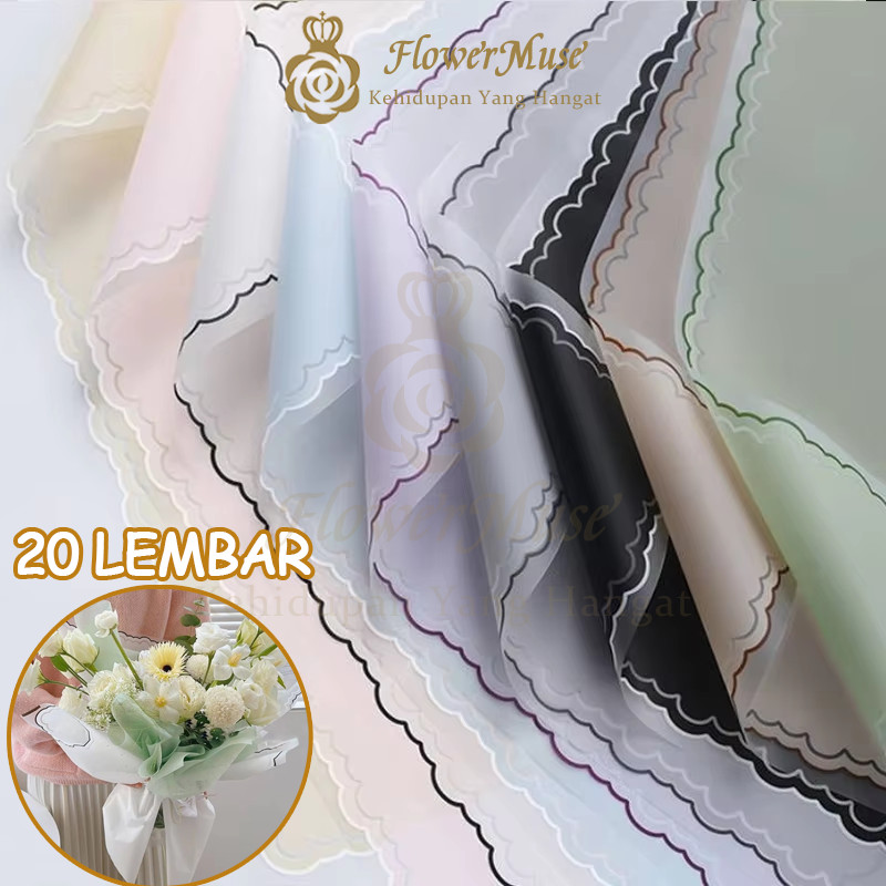 

20 lembar Flower Wrapping Paper Korean List Cloud Pattern 3D Cartoon Cellophane Waterproof Kertas Bungkus Pembungkus Bouquet Bunga Motif Ala Korea Kartun Awan Gelombang Anti Air 57*57CM