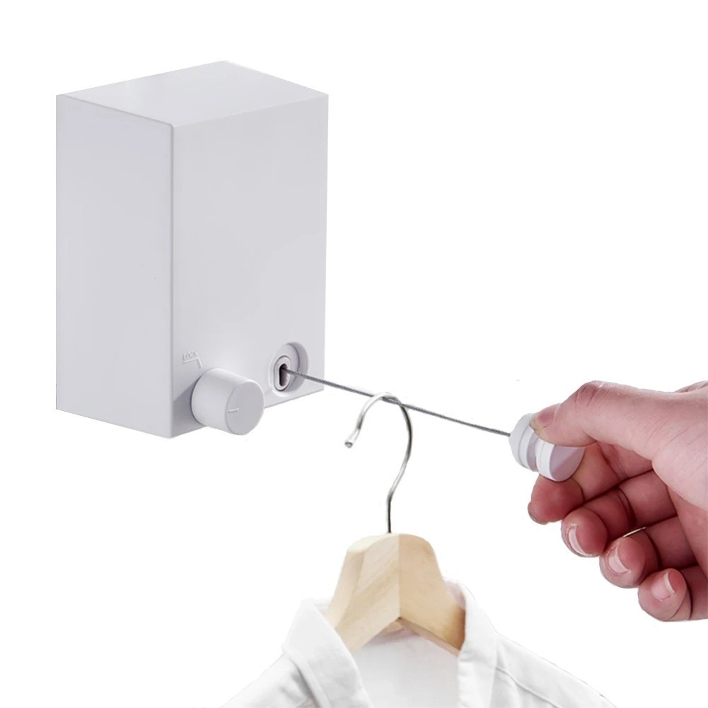 Tali jemuran Jemuran Baju Portable Indoor Outdoor Retractable Tali Clothesline Bahan Stainless Jemur