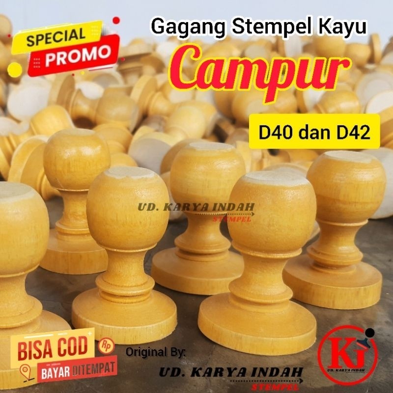 

gagang stempel kayu campur ukuran D40 dan D42