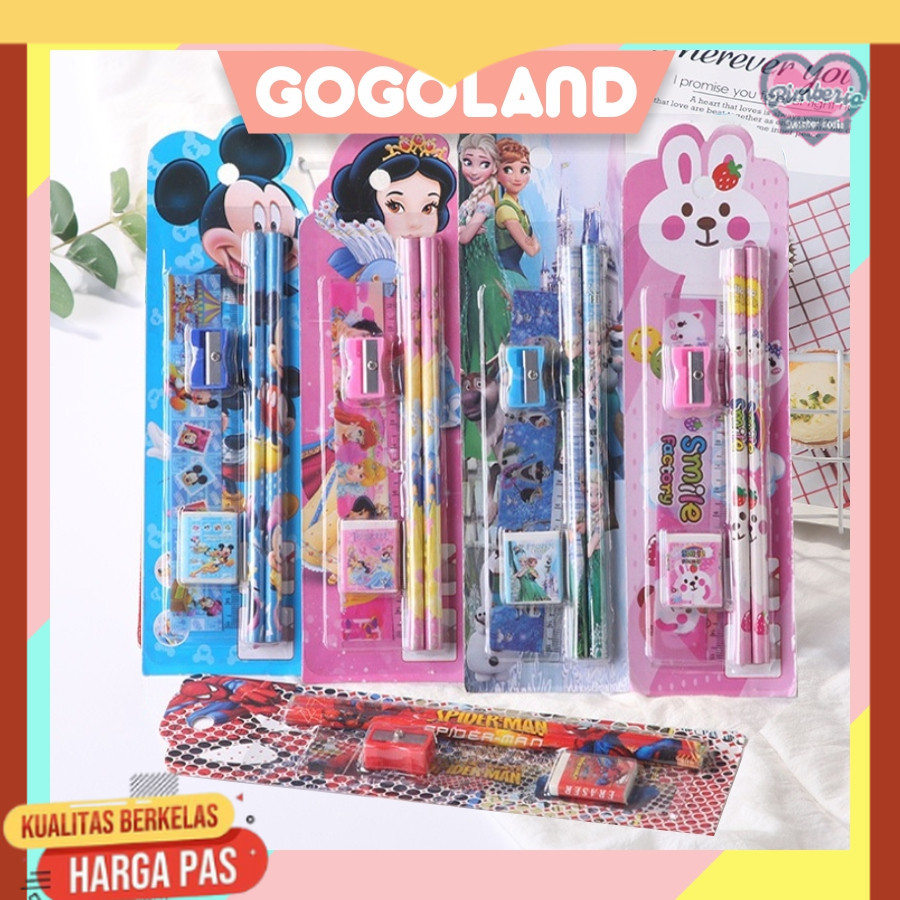 

⭐Gogoland⭐ Stationary Set 5 in 1 Karakter / Alat Tulis Sekolah / Paket Alat Tulis / Mini Stationary / Set Alat Tulis Pensil S004