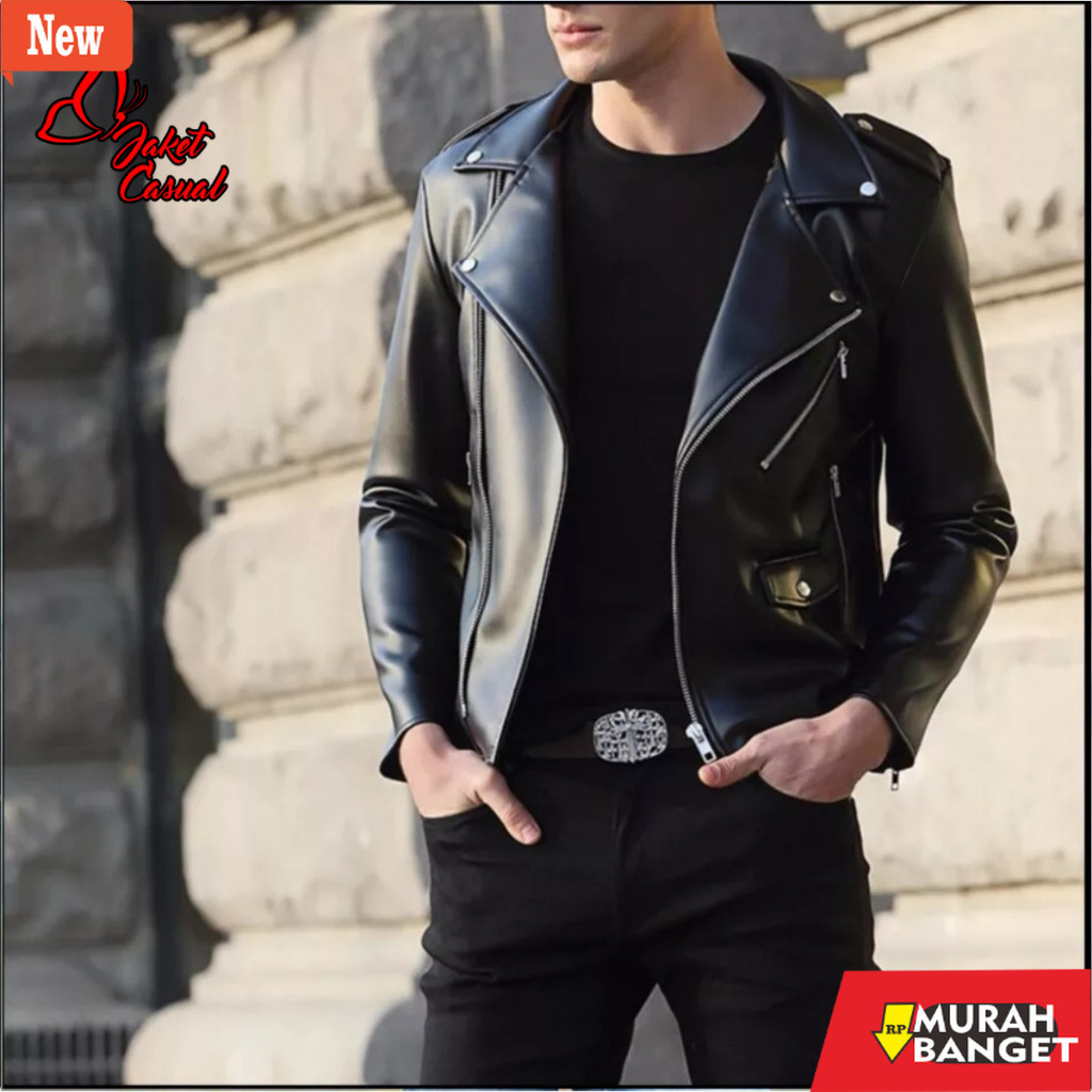 jaket kulit pria garut Jaket Kulit Pria Ramones Rock N Roll