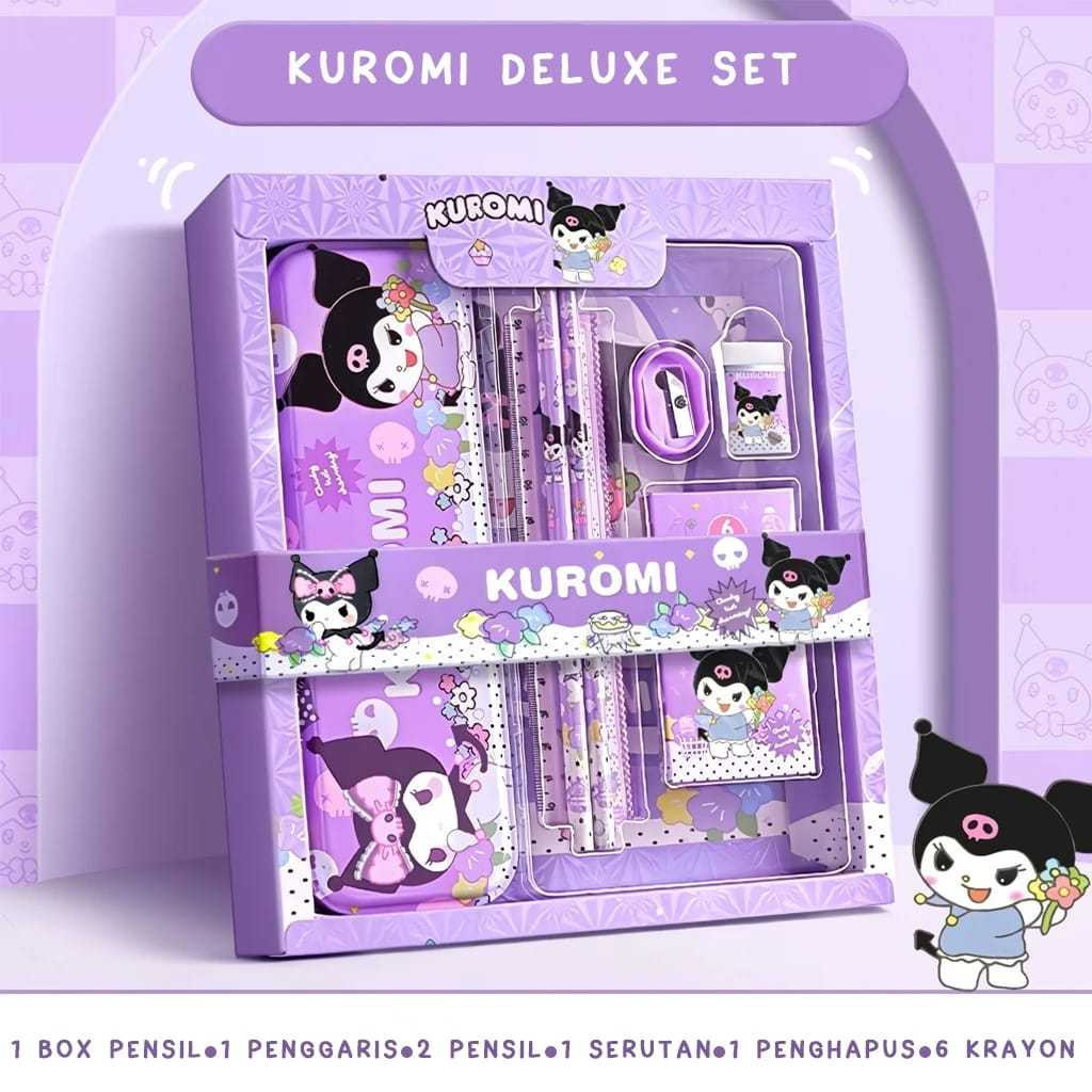 

Kotak Pensil Anak Stationery Hadiah Anak Karakter Sanrio Alat Tulis Set Kuromi My Melody Cinnamoroll 7 in 1