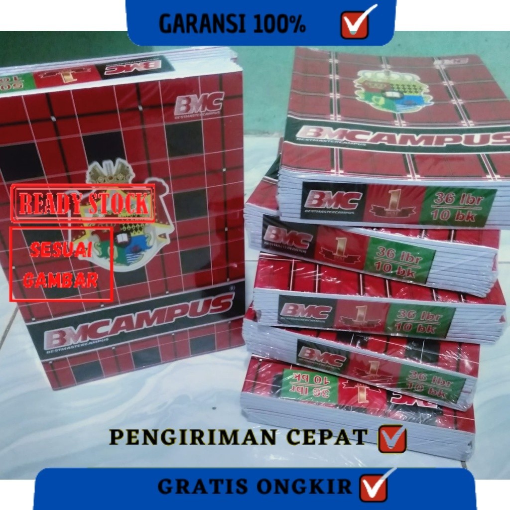 

1 Pack BUKU TULIS BESAR FAVORITE CAMPUS 36 LEMBAR ISI 5 PCS BUKU PANJANGTERLARIS