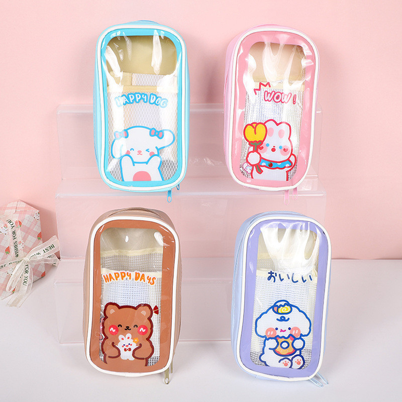 

Kotak Pensil Kotak Transparan ala Korea Lucu Kelinci/ Rabbit/ Dog/ Bear/ Puppy/ Stationery/Girl/ Impor/ Sekolah/ School/ Unik/ Colorful/ Rainbow/ Resleting/ Tepak/ Murah/ Waterproof/ Kawaii/ Pencil Case/ Fashion