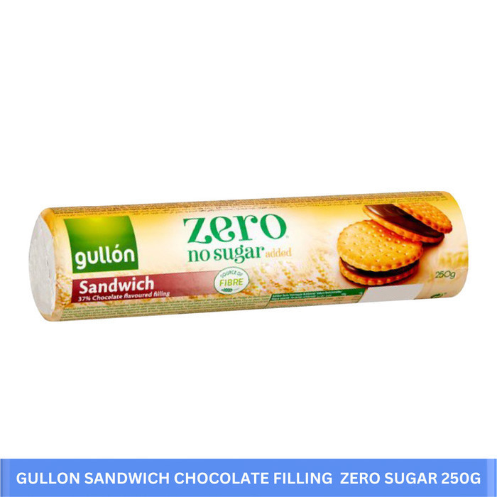 

GULLON Biscuits Sandwich Chocolate Filling Zero No Sugar Added 250gr - Gulon Biskuit Sandwich Cokelat