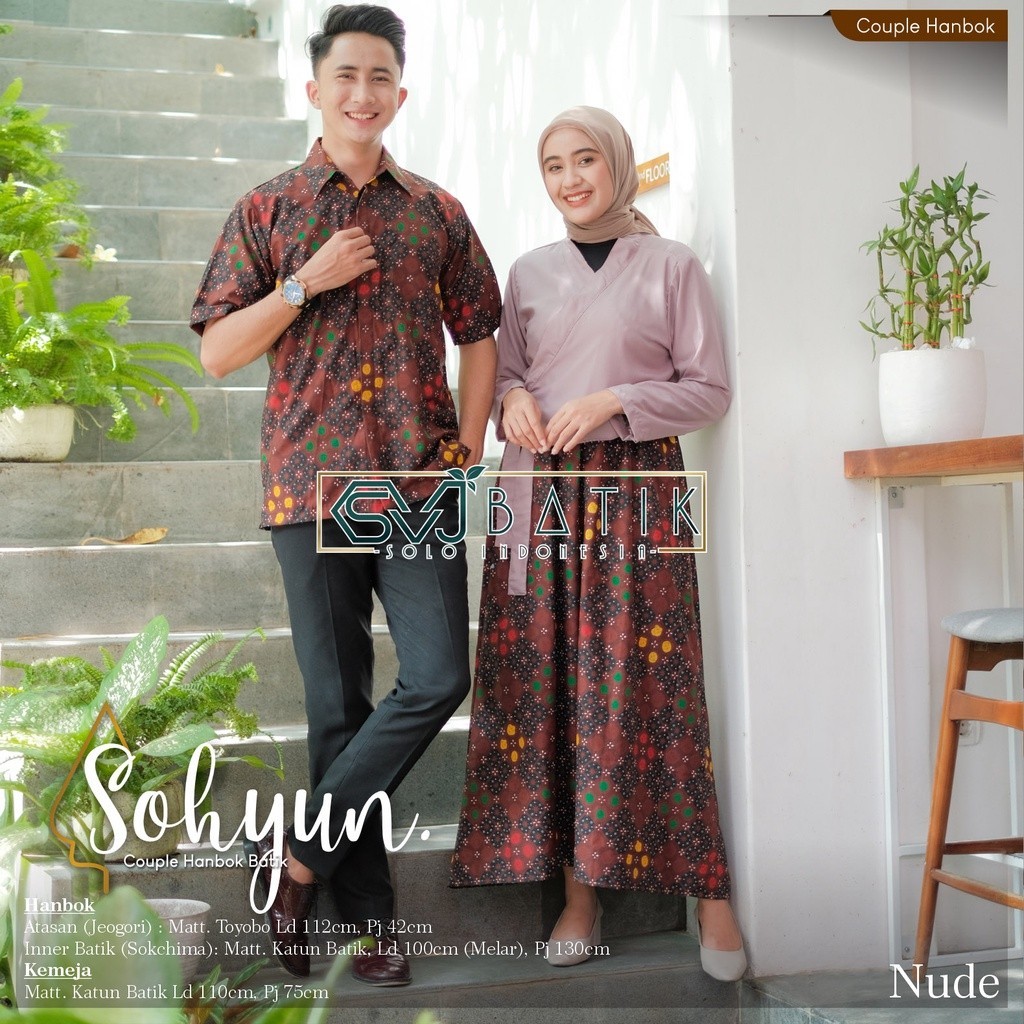 BAGASKARA - COUPLE BATIK MODERN TERBARU KEKINIAN SET HANBOK KEMEJA BATIK LENGAN PENDEK ORIGINAL SOLO