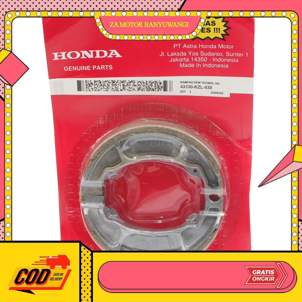 kampas rem honda beat ori - kampas rem belakang vario 125 - rem belakang beat - Rem Tromol Vario - K
