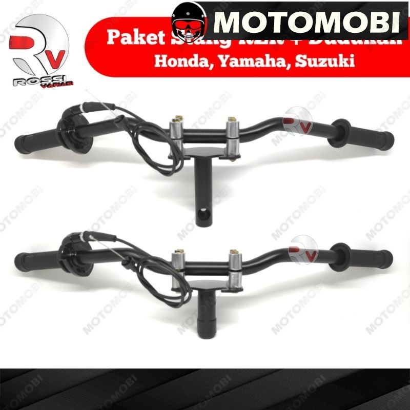 Paket stang RZR Plus Dudukan Stang Racing Road Race Universal Motor Honda Yamaha Suzuki Satu Set