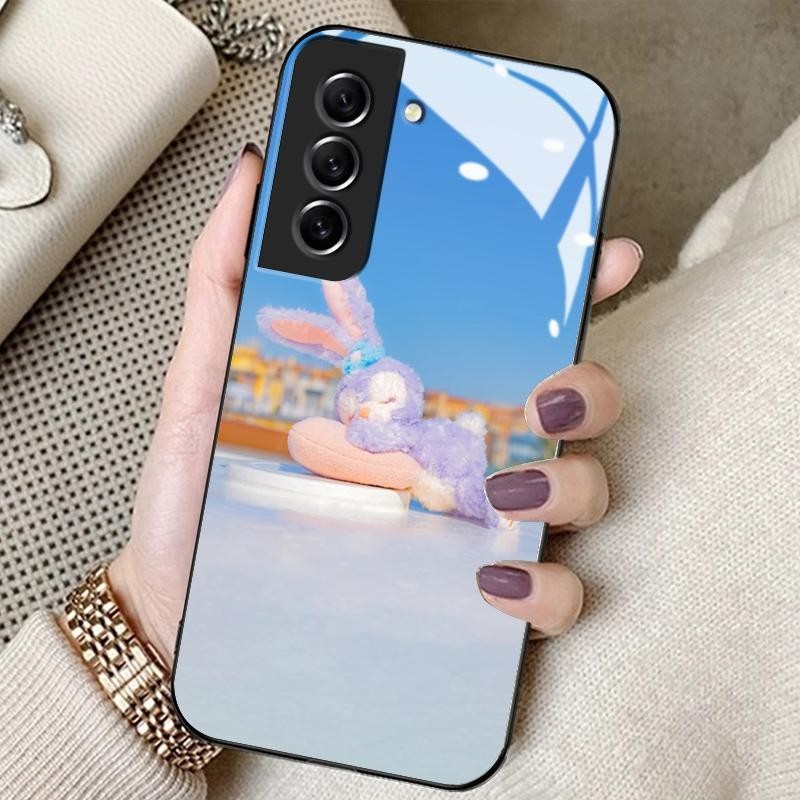 Case Hp For Samsung S21 FE 5G S21 5G S21 Plus S21 Ultra Tempered Glass Silicone Cute Mickey Xing Dai