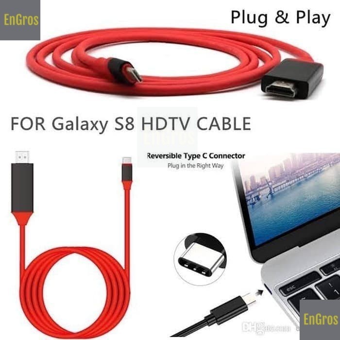 

MHL Kabel Type C to HDMI Tv Kabel MHL Converter Type C to HDMI Kabel dari Hp Android ke TV HDMI - Layar Hp Ke TV / Monitor Hdmi