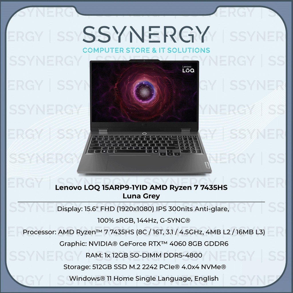 Lenovo LOQ 15ARP9 1YID R7 7435HS 12GB 512GB RTX4060