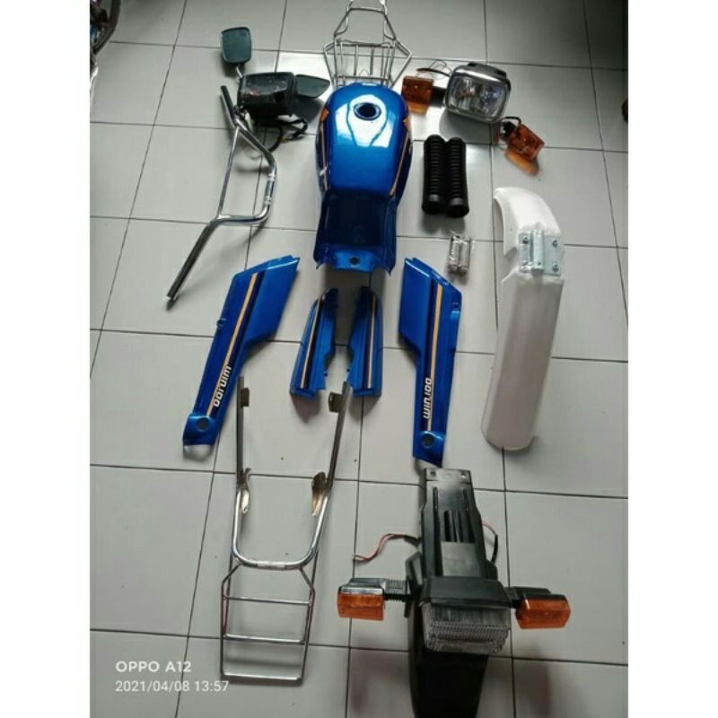 COVER BODY FULLSET TANGKI HONDA WIN 100 TANGKI SET BODI FULLSET WIN 100 BIRU