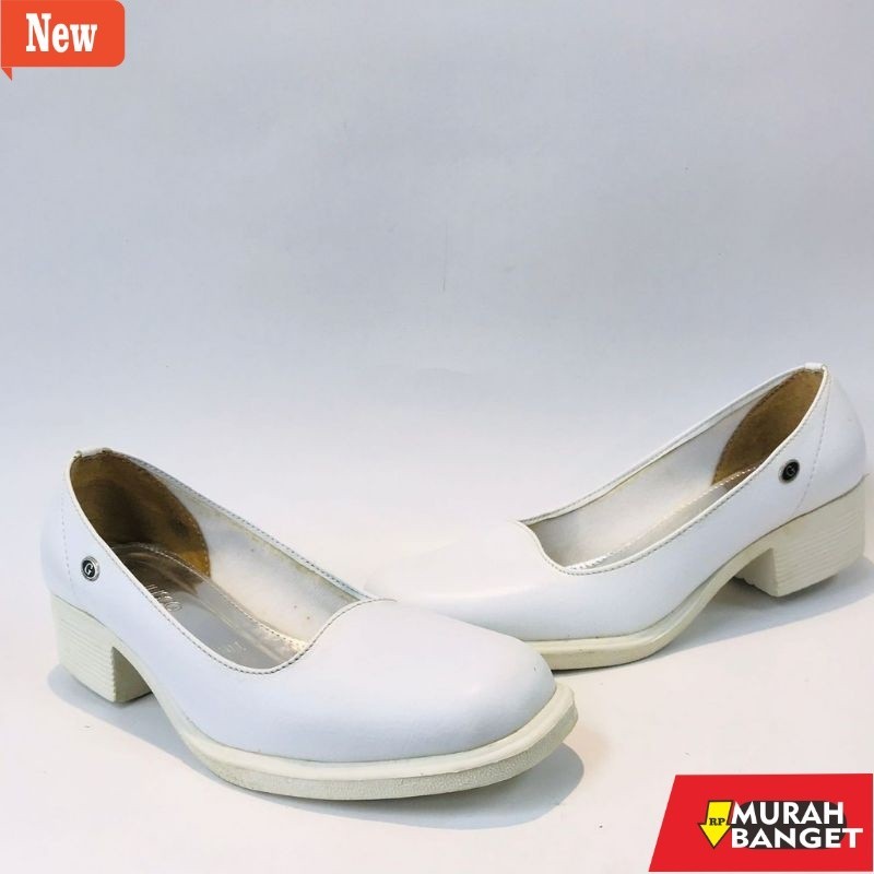 Sepatu kerja wanita yg lagi kekinian viral- VILANDO PUTIH Sepatu Pantofel Wanita Formal Perawat Puti