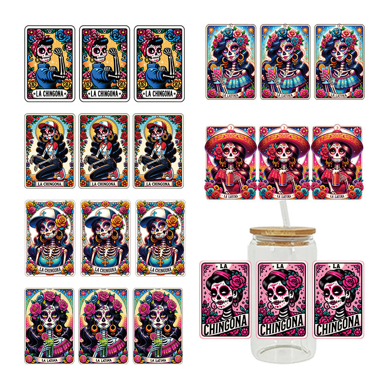 

UVDTF Transfer Sticker Hallowmas Theme For The 16oz Libbey Glasses Wraps Cup Can DIY Waterproof Easy To Use Custom Decals D17580
