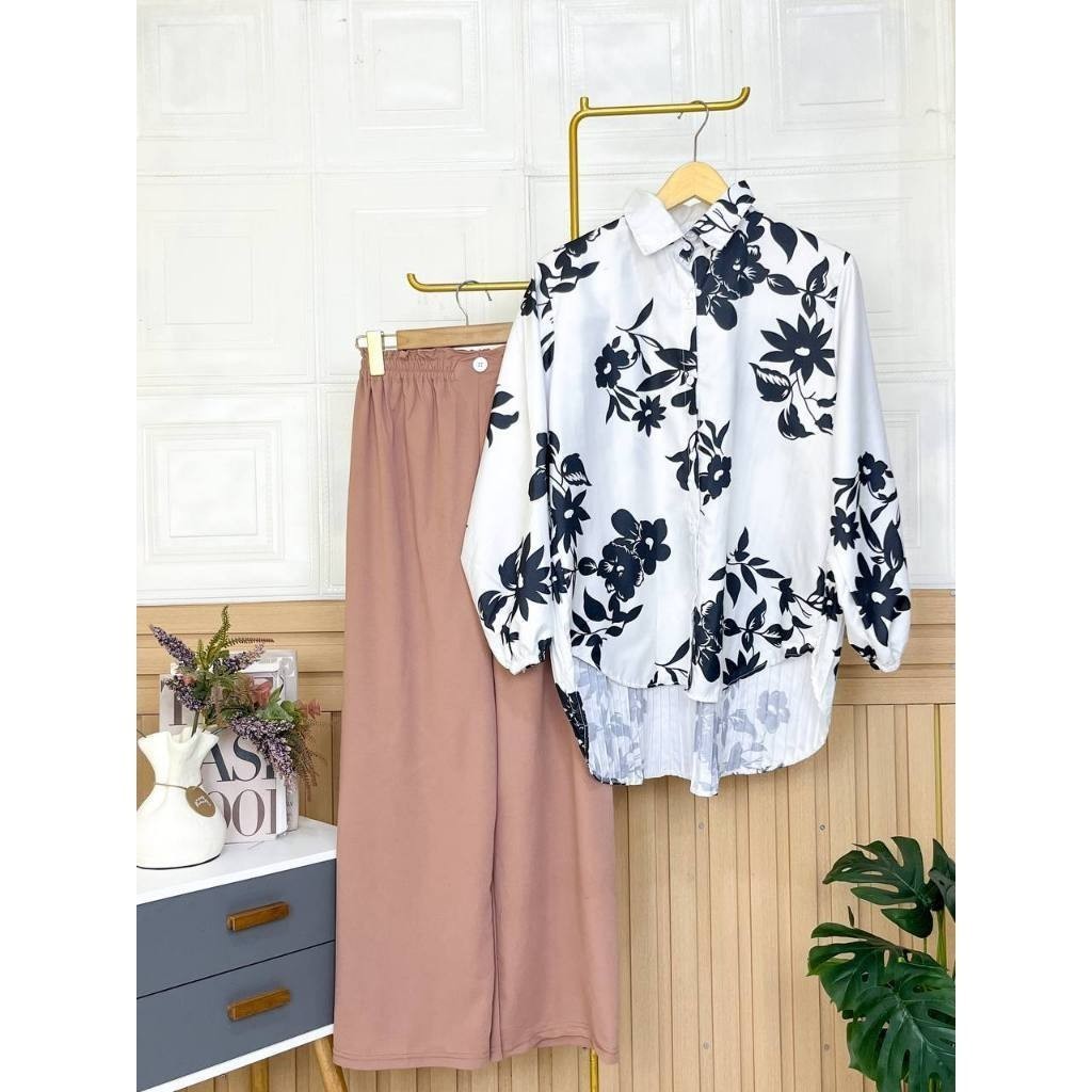 ANB - ZFC ONESET CELANA TERBARU WANITA NIA / SETELAN MUNNA PLISKET BUNGA / OOTD WANITA KEKINIAN REMA