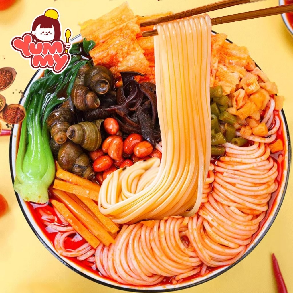 

HALAL SNACK IMPORT Mie Bihun Rebung Siput bekicot Khas China |Spicy Noodle Vermicilli Gurih Rebung 1 Pcs Pedas enak ramen 300 gram