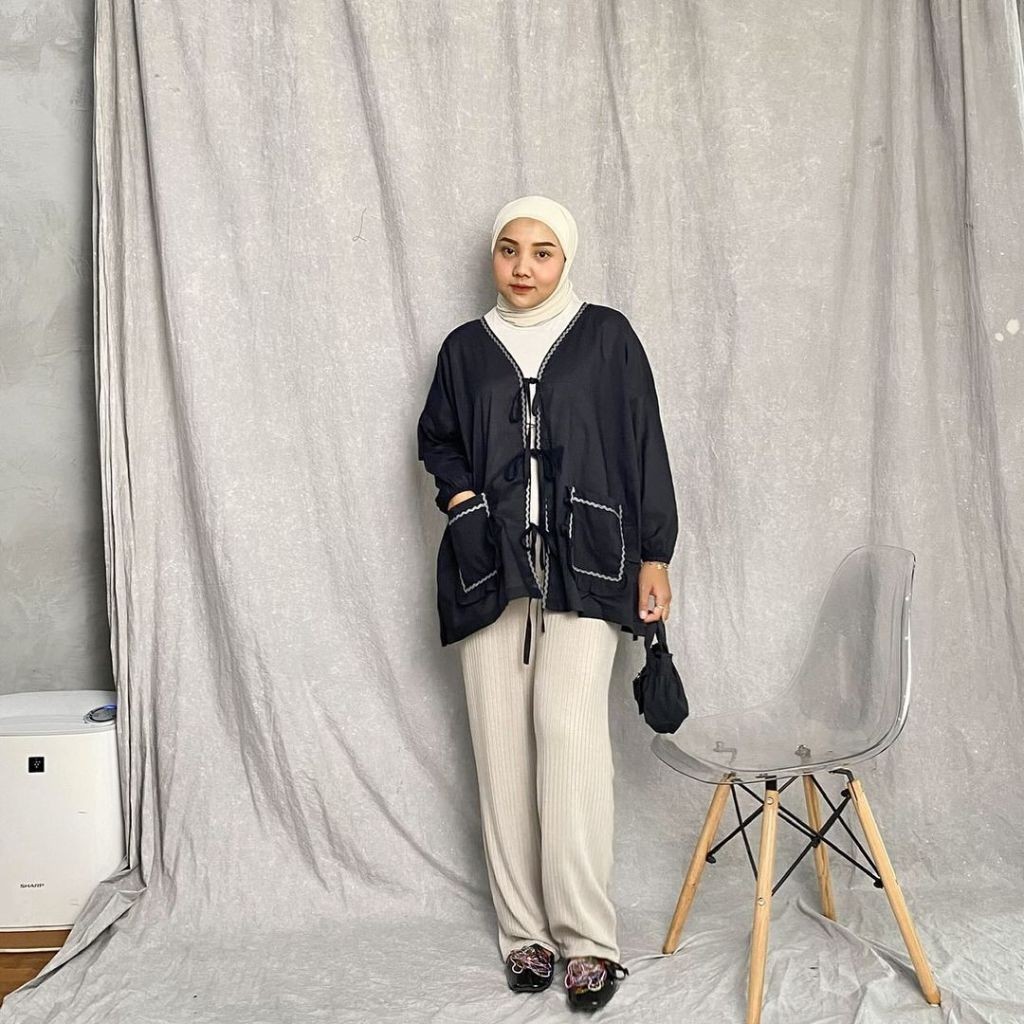 Neyda - CARDIGAN OVERSIZE WANITA DALILAH / NAMI OUTER RENDA TALI PITA / CARDIGAN SAKU JUMBO / CARDIG