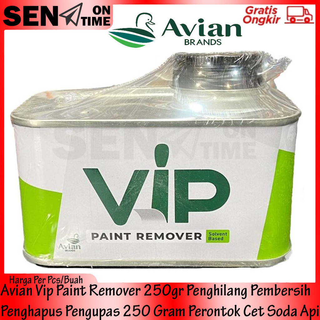 

Avian Vip Paint Remover 250gr Penghilang Pembersih Penghapus Pengupas 250 Gram Gr Perontok Cet Soda Api Menghilangkan Mengelupaskan Cat Enamel Lacquer Baking Printing Politur Vernis Besi Kayu minyak dinding tembok rontok kupas hapus