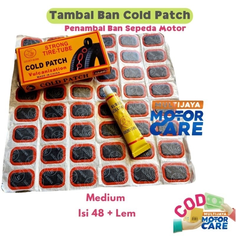 Isi 48 + Lem Tambal Ban Cold Patch Sepeda Motor Medium 48 pcs M48 TIPTOP TERMURAH
